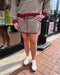 Red/Brown Striped Jersey Skort