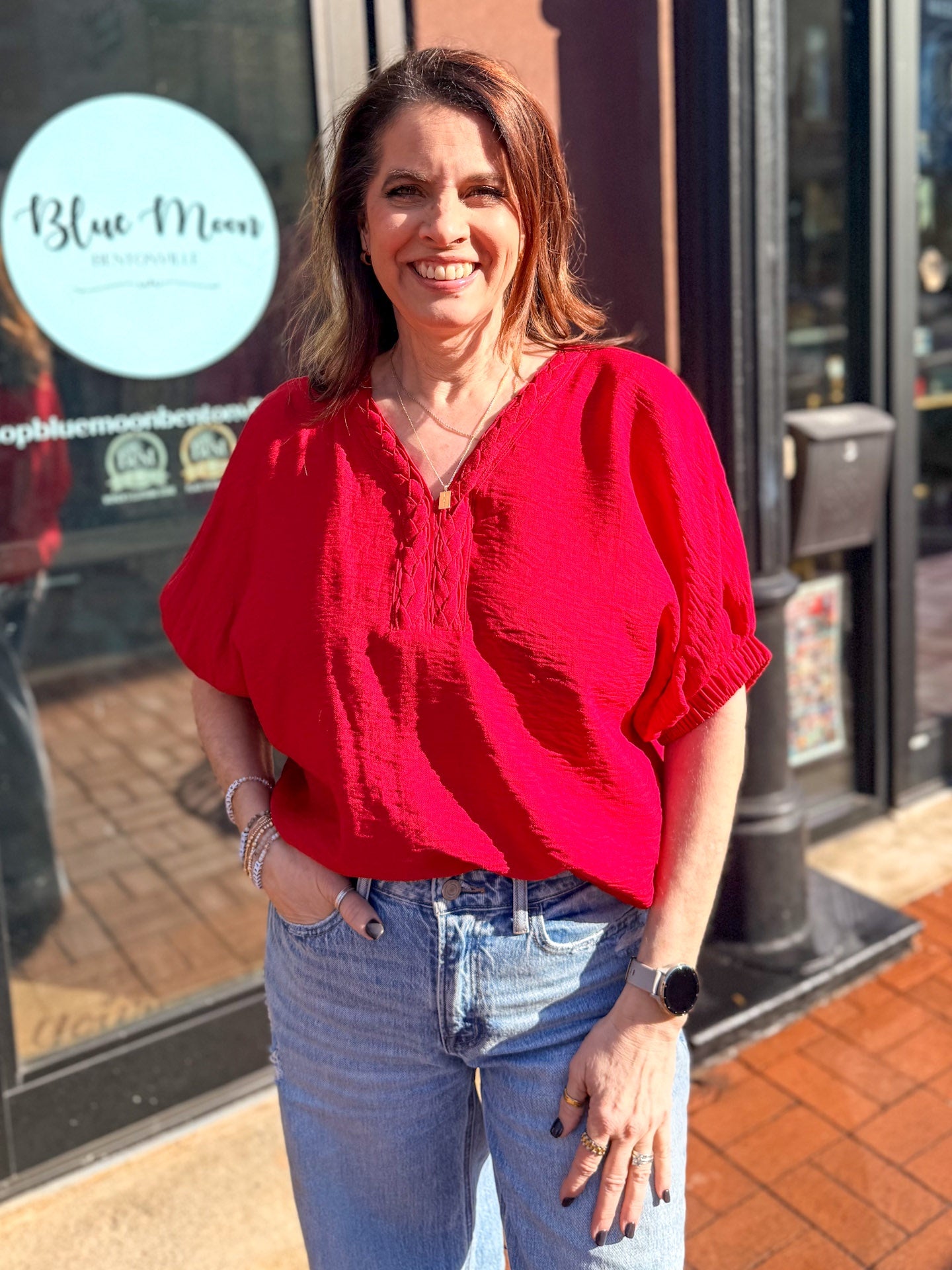 Red Dolman Top