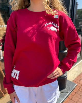 Red I Call the Hogs Sweatshirt - Blue Moon Bentonville