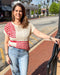 Red Ivory Crochet Colorblock Sweater
