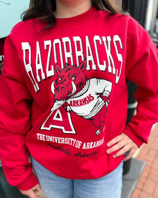 Red Leaning Hog Vault Sweatshirt - Shopbluemoonbentonville