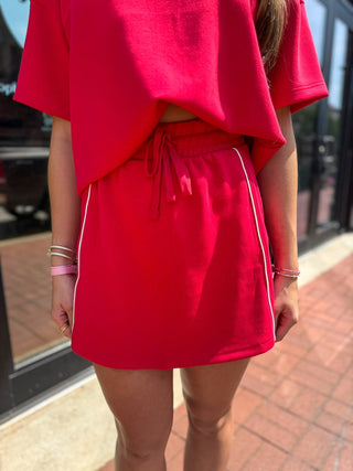 Red Modal Varsity Skort - Blue Moon Bentonville