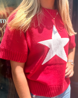 Red Star Graphic Mockneck Sweater - Blue Moon Bentonville