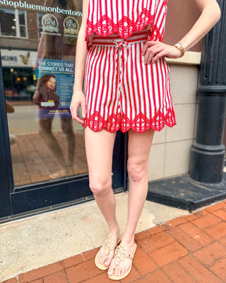 Americana Charm Embroidered Shorts