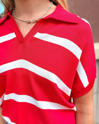 Red Striped Sweater - Shopbluemoonbentonville
