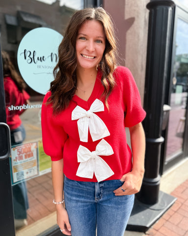 Red Sweater w/White Bows