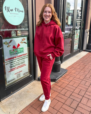 Red Velvet Sweatpants - Shopbluemoonbentonville