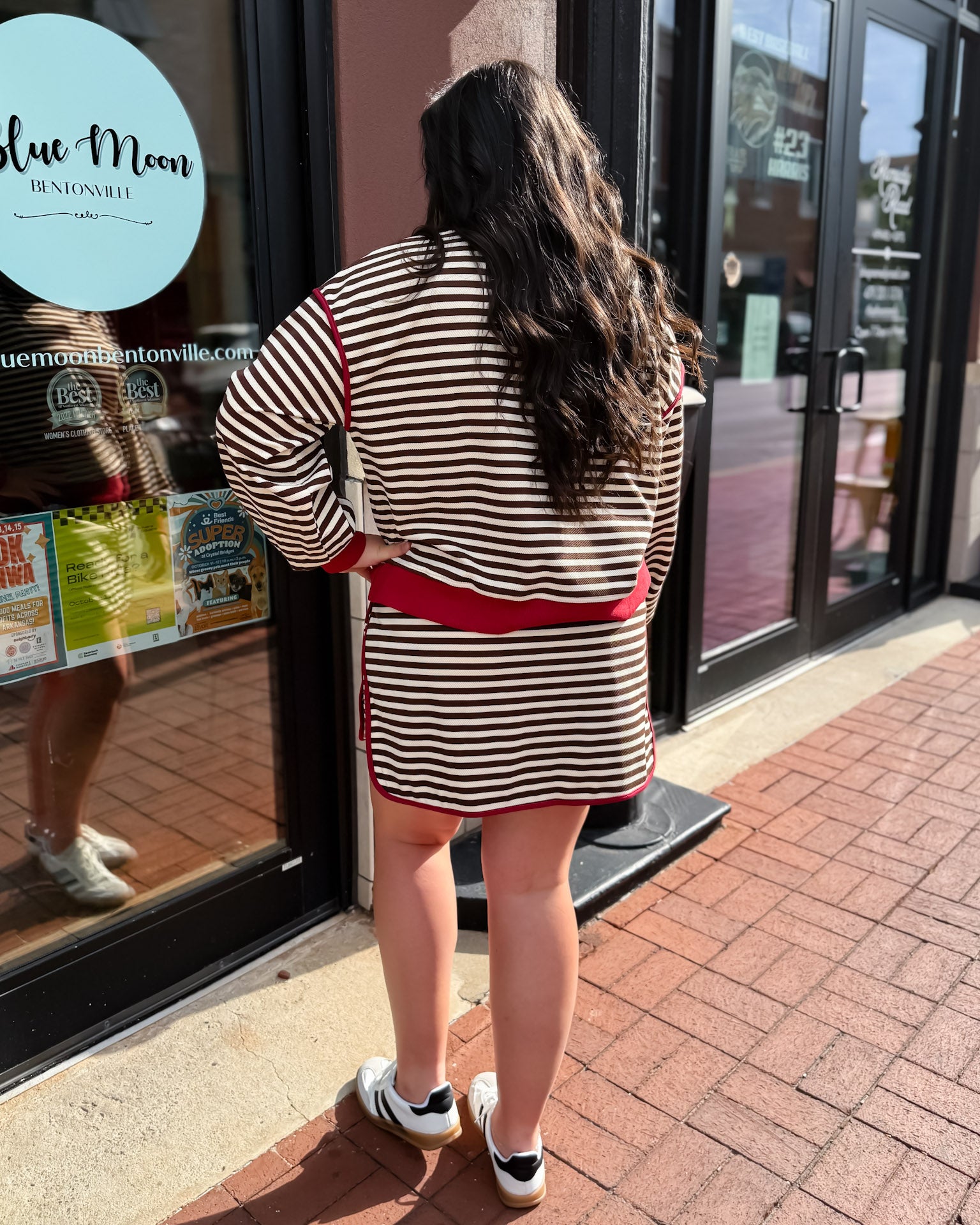 Red/Brown Striped Jersey Pullover