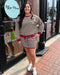 Red/Brown Striped Jersey Pullover