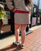 Red/Brown Striped Jersey Skort