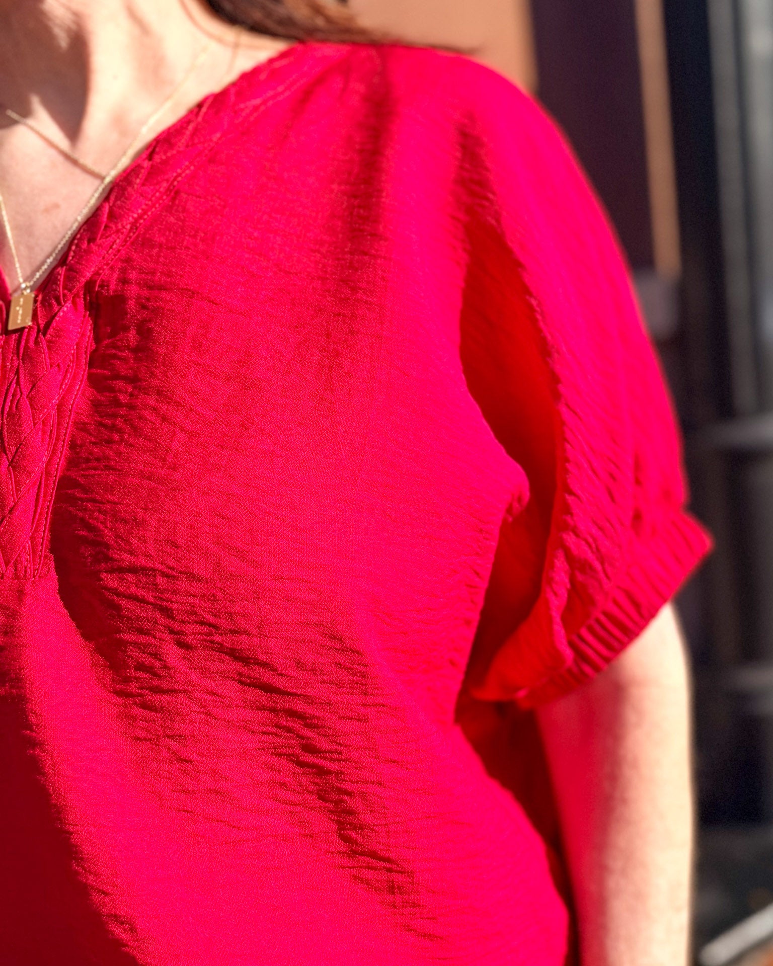 Red Dolman Top