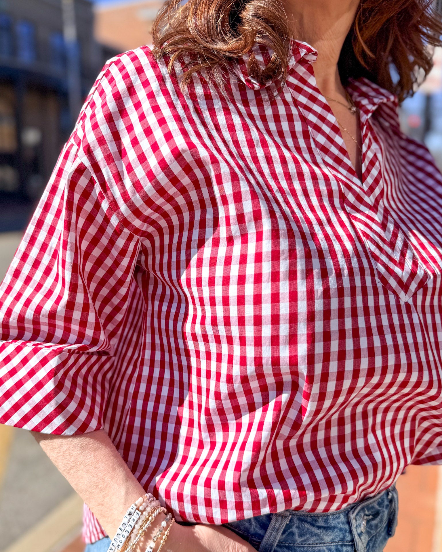 Red Gingham Top