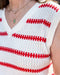 Red/Ivory Sleeveless Sweater
