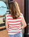 Red/Ivory Sleeveless Sweater