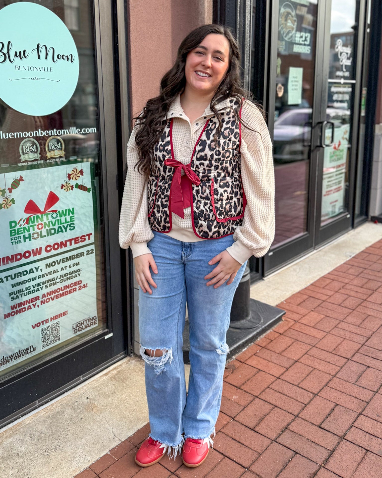 Red/Leopard Quilted Vest