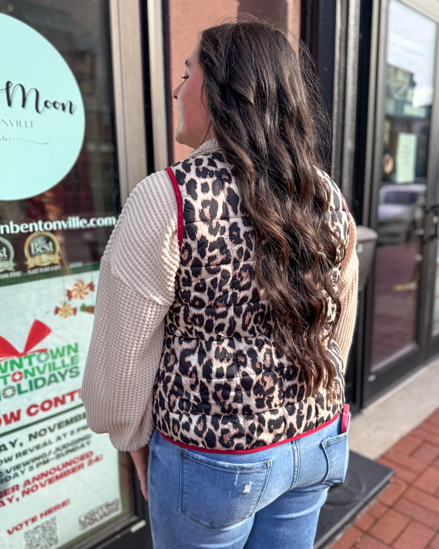 Red/Leopard Quilted Vest