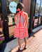 Red Striped Halter Dress