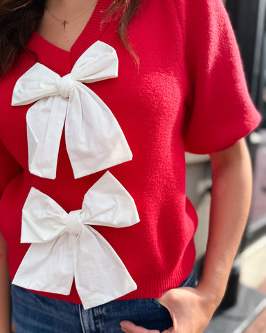 Red Sweater w/White Bows
