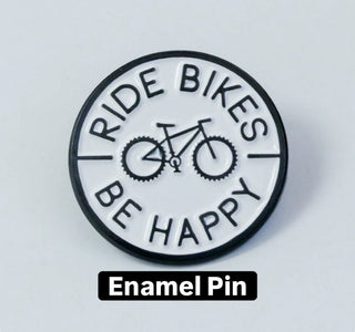 Ride Bikes, Be Happy Enamel Lapel Pin - Shopbluemoonbentonville