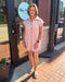 Rose Shirt Dress w/ Bow Print
