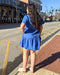 Royal Blue Mini Dress w/Scallop Hem 