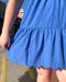 Royal Blue Mini Dress w/Scallop Hem 