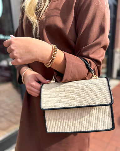 Ruth Crossbody Purse-Ivory/Black