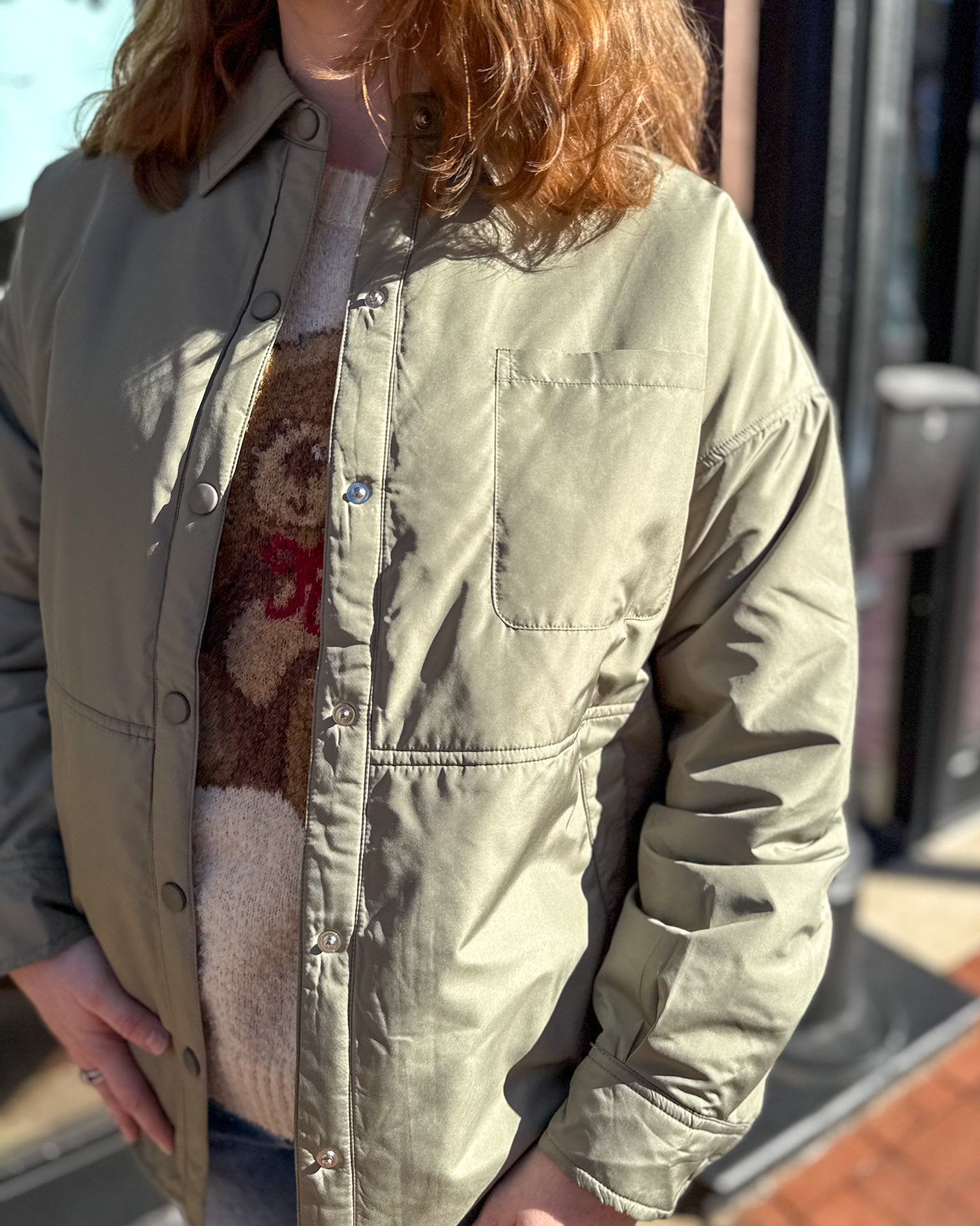 Sage Button Down Casual Jacket