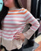 Sherbet Striped Tunic Sweater