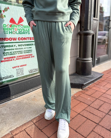 Silky Pine CloudScape Wide Leg Lounge Pants