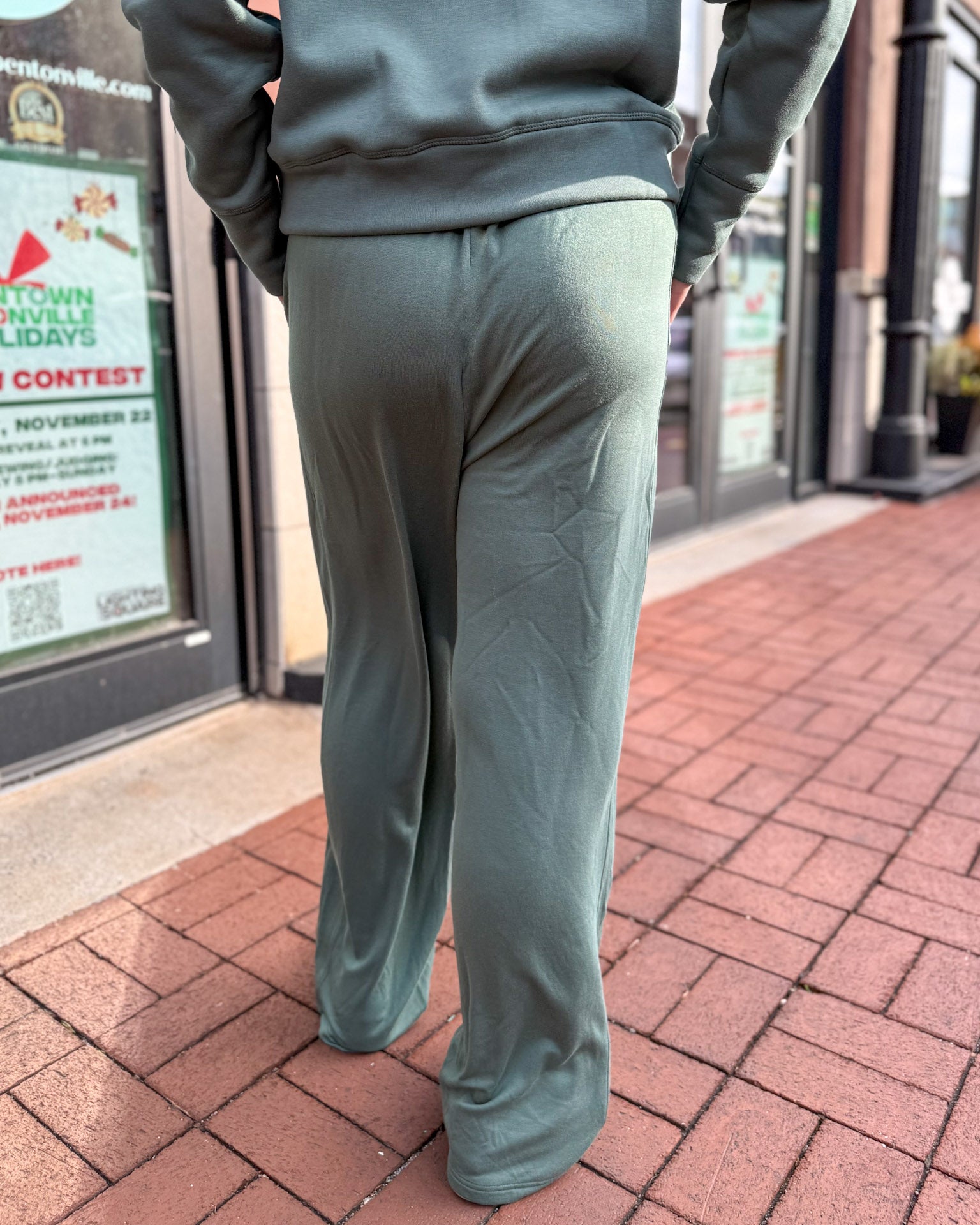 Silky Pine CloudScape Wide Leg Lounge Pants