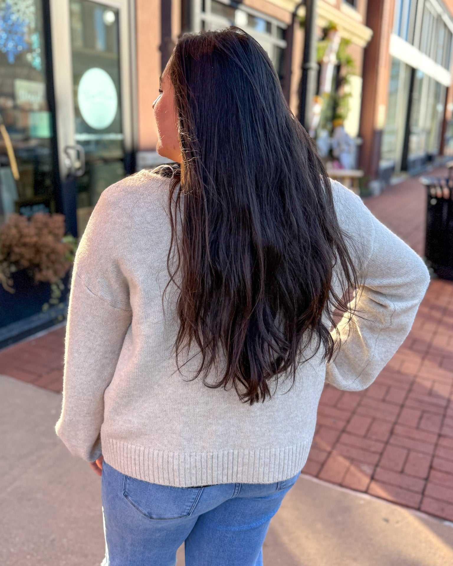 Taupe Front-Tie Cardigan