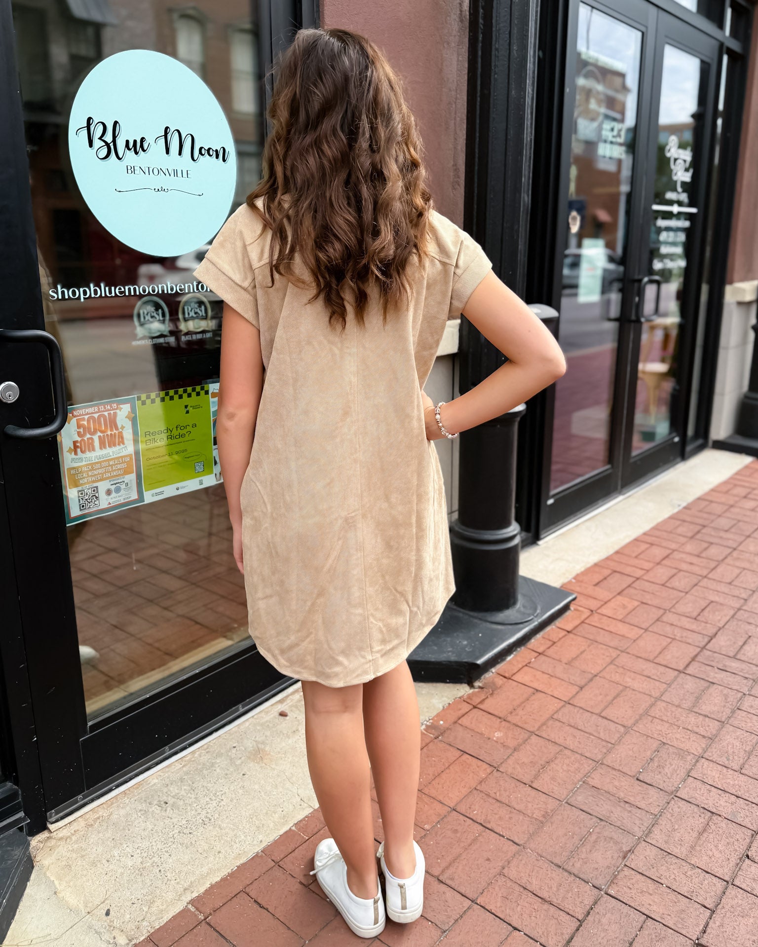Taupe Twill Shirt Dress
