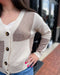 Taupe and Cream Colorblock Cardigan