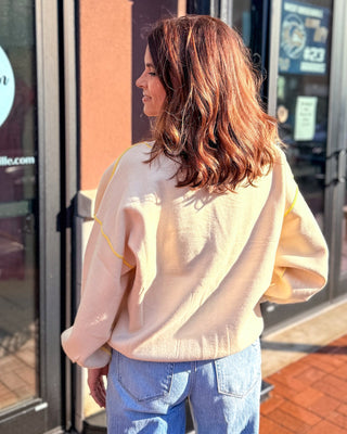 Vanilla Knit Top w/Lemon Contrast - Shopbluemoonbentonville
