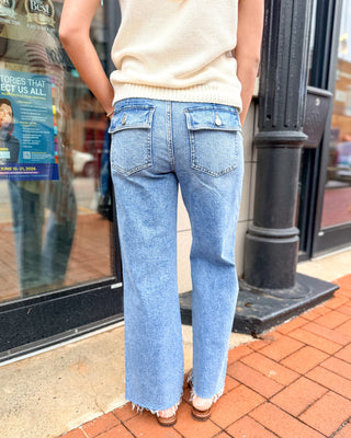 Vervet Aileeah Patch Pocket Wide Leg Jeans - Shopbluemoonbentonville