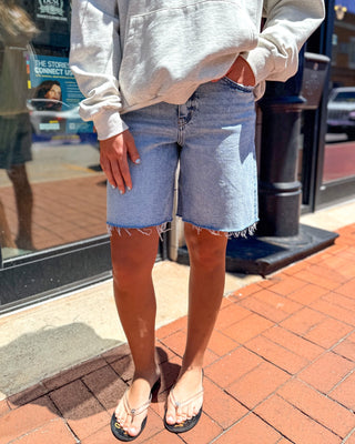 Vervet Anna High - Rise Raw Hem Denim Jorts - Shopbluemoonbentonville