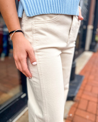 Vervet Olivia Off - White Cuffed Wide Leg Jeans - Shopbluemoonbentonville