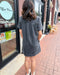 Washed Black Denim A-Line Dress