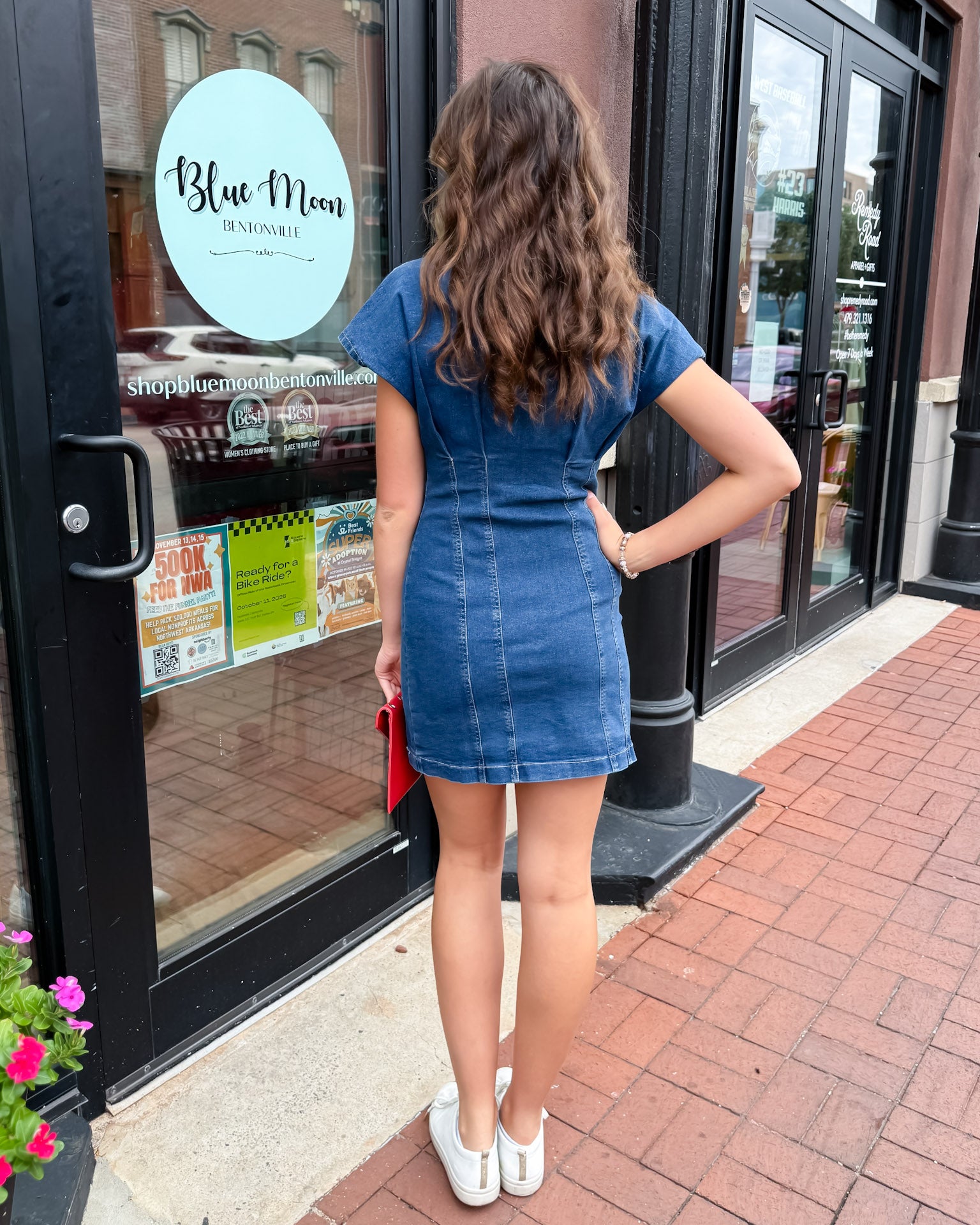 Washed Denim Button-Down Dress