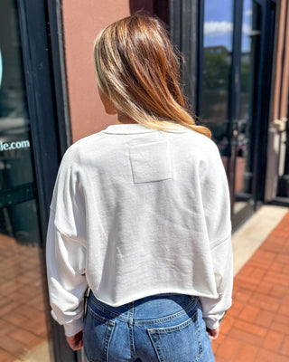 White Phipps Razorback Cropped Sweatshirt - Blue Moon Bentonville