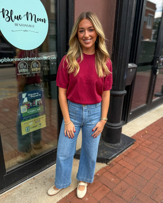 Wine Diamond Pattern Sweater - Blue Moon Bentonville