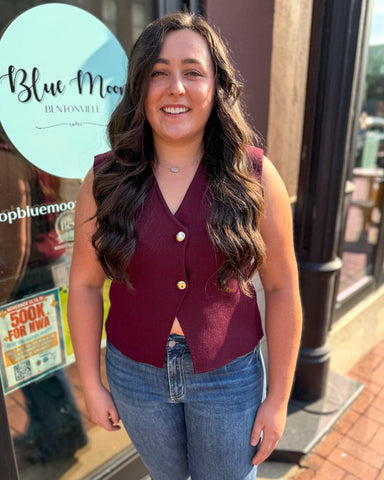 Wine Sleeveless Sweater