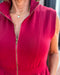 Wine Zippered Mini Dress
