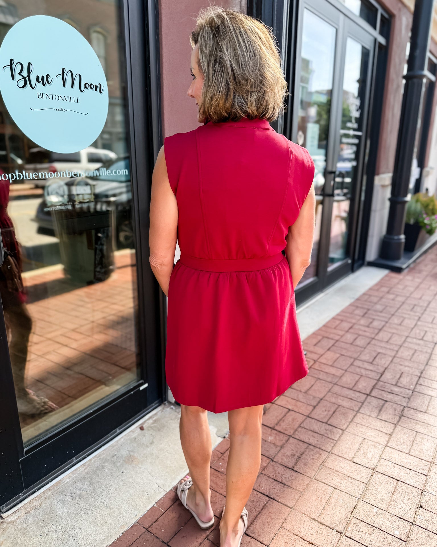 Wine Zippered Mini Dress