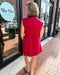 Wine Zippered Mini Dress