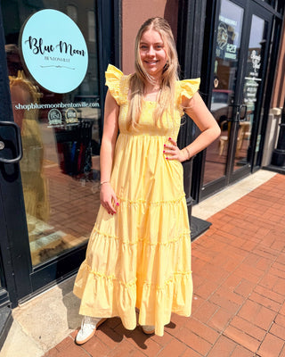 Yellow Smocked Sundress - Shopbluemoonbentonville