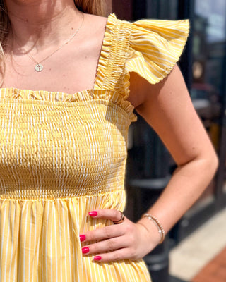 Yellow Smocked Sundress - Shopbluemoonbentonville