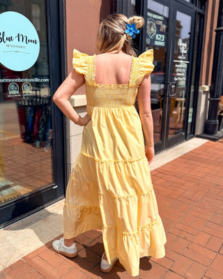 Yellow Smocked Sundress - Shopbluemoonbentonville