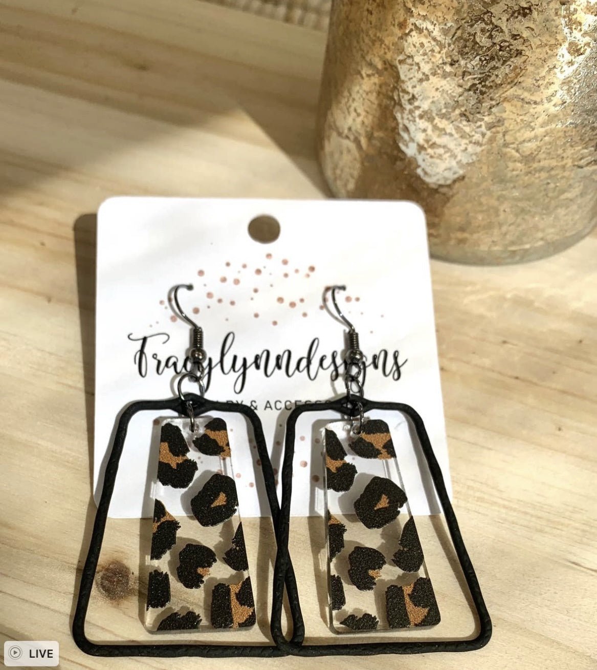 Black Cheetah Acrylic Dangle Earrings - Shopbluemoonbentonville
